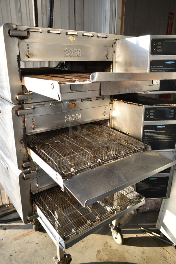 3 2016 Turbochef HhC2020 Stainless Steel Commercial Countertop Electric Powered Conveyor Rapid Cook Oven on Commercial Casters. 208/240 Volts, 1 Phase. 3 Times Your Bid!  - Image 4 of 11