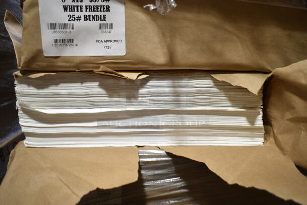 PALLET LOT of 42 BRAND NEW Boxes of 8x13 White Freezer #25 Bundle. 42 Times Your Bid!  - Image 1 of 4