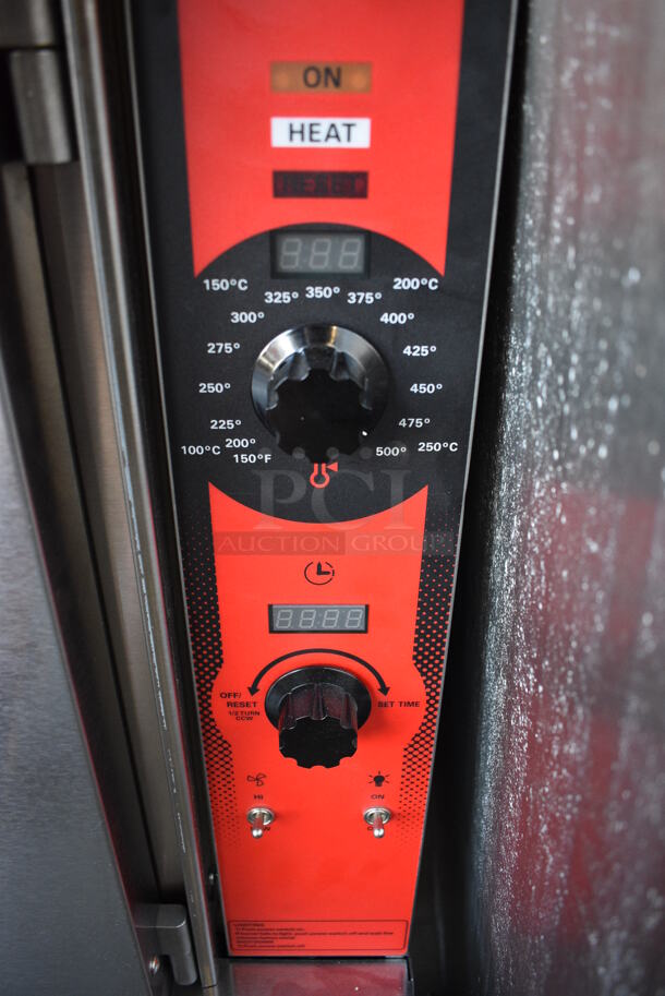 2 BRAND NEW SCRATCH AND DENT! LATE MODEL! Vulcan Model VC5GD-11D1Z Stainless Steel Commercial Natural Gas Powered Full Size Convection Oven w/ View Through Doors, Metal Oven Racks and Thermostatic Controls on Commercial Casters. 40x31x70. 2 Times Your Bid! Tested and Working! - Image 8 of 9