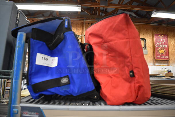 2 Insulated Food Carrying Bags; Red and Blue. Includes 16x12x15. 2 Times Your Bid!