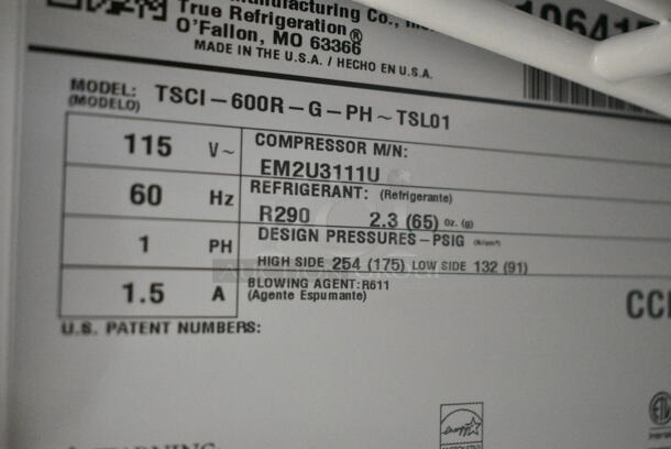 2023 True TSCI-600R-G-PH Commercial Single Door Cooler Merchandiser w/ Poly Racks. 115 Volts, 1 Phase. Tested and Working! - Image 6 of 6