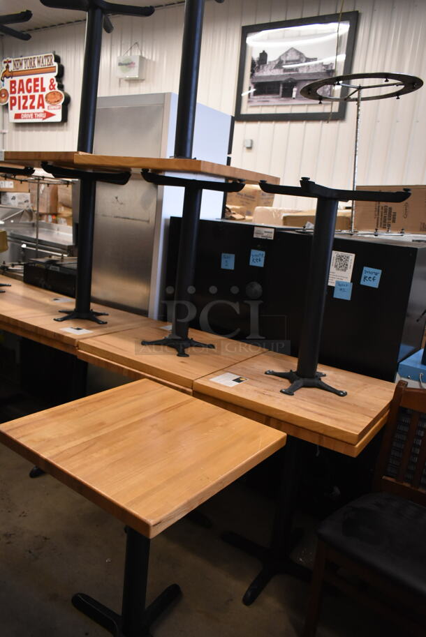 9 Butcher Block Dining Height Table on Black Metal Table Base. 9 Times Your Bid! - Image 2 of 7