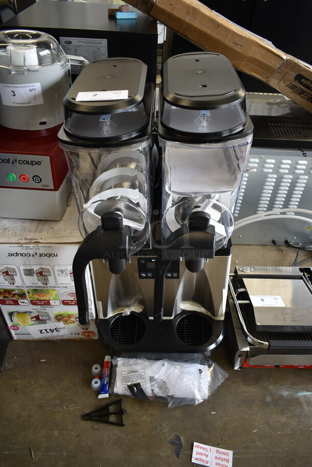 BRAND NEW SCRATCH AND DENT! 2022 Bunn ULTRA-2 Stainless Steel Commercial Countertop 2 Hopper Slushie Machine. 115 Volts, 1 Phase. Tested and Working! - Image 2 of 8