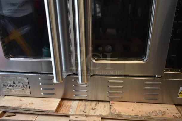 BRAND NEW SCRATCH AND DENT! 2023 Mainstreet FGC100 Stainless Steel Commercial Natural Gas Powered Full Size Convection Oven w/ View Through Doors, Metal Oven Racks and Thermostatic Controls. No Legs. Comes w/ Gas Hose Kit! 54,000 BTU - Image 11 of 11