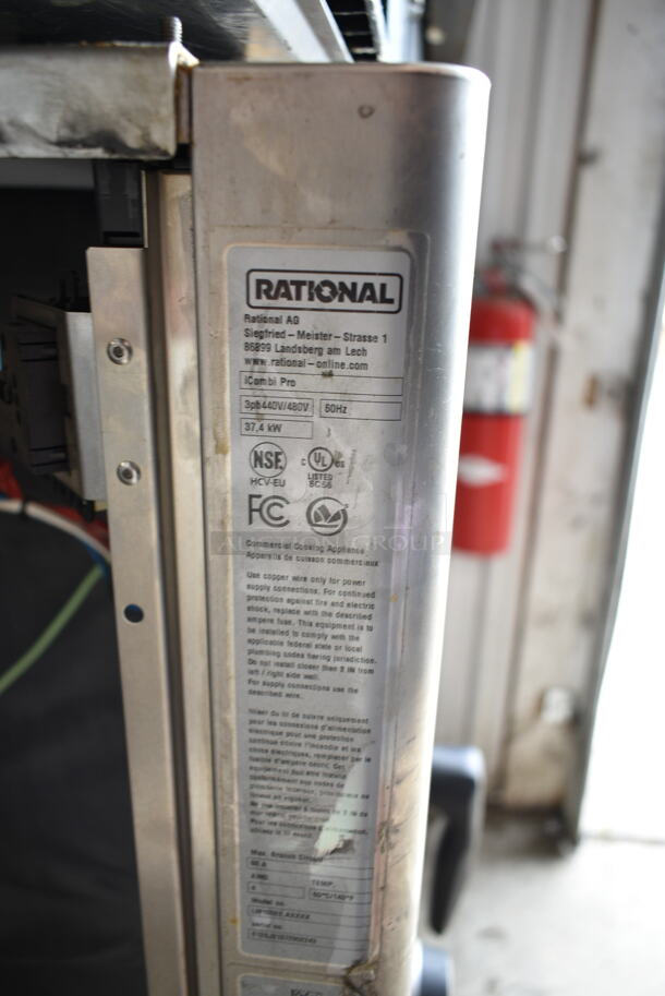 2 2021 Rational Stainless Steel Commercial iCombi Pro Combitherm Convection Ovens on Commercial Casters. Top Model: LM100CE.AXXXX. Bottom Model: LSF100EE.AXXXX. 440/480 Volts, 3 Phase. 2 Times Your Bid! - Image 12 of 12