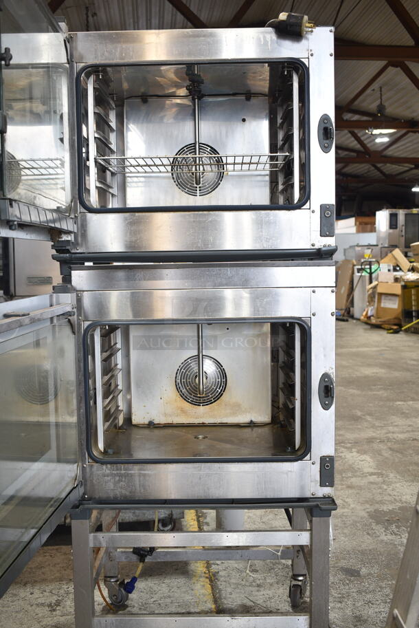 2 2015 Unox XAV305E Stainless Steel Commercial Electric Powered Convection Oven on Stand w/ Commercial Casters. 208-240 Volts, 3 Phase. 2 Times Your Bid!  - Image 7 of 9