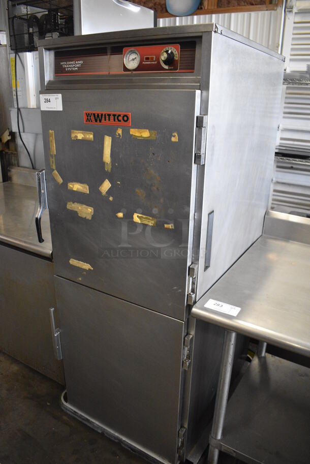 Wittco Stainless Steel Commercial 2 Half Size Door Reach In Warming Cabinet on Commercial Casters. 25x30x66. Tested and Working! - Image 2 of 6