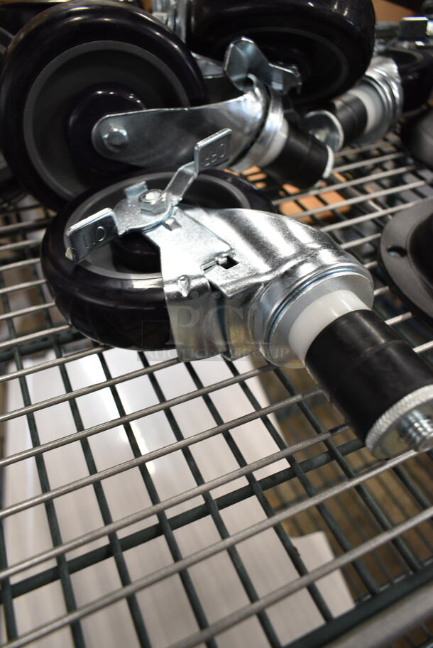 ALL ONE MONEY! Tier Lot of 12 Various Commercial Casters and 7 349LEVELFEET Table Feet.  - Image 5 of 10