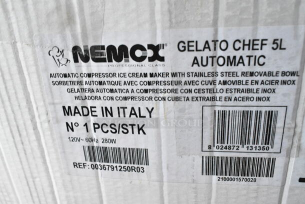 BRAND NEW IN BOX! Nemox Gelato Chef 5L Air Cooled Countertop Gelato Machine. 120 Volts, 1 Phase.  - Image 4 of 6