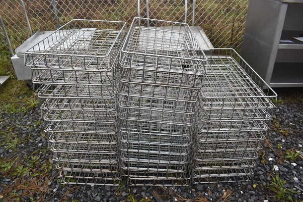 ALL ONE MONEY! Lot of 33 Metal Wire Baskets. 13x25.5x2.5