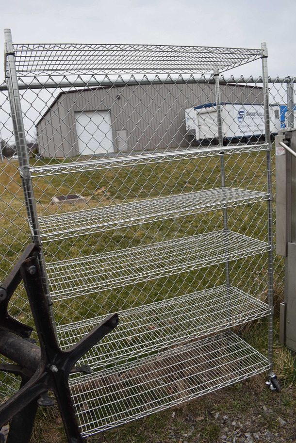 Chrome Finish 6 Tier Wire Shelving Unit on Commercial Casters. BUYER MUST DISMANTLE. PCI CANNOT DISMANTLE FOR SHIPPING. PLEASE CONSIDER FREIGHT CHARGES. 48x18x78 - Image 3 of 3