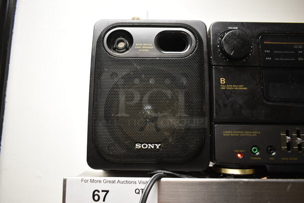 Stainless Steel Wall Mount Shelf w/ Sony CFS-W430 Radio Cassette Corder. BUYER MUST REMOVE. (kitchen) - Image 3 of 7