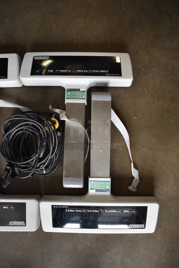 ALL ONE MONEY! Lot of 6 Hobart Scale Displays for 30 Pound Capacity Scales and Wires. 15x1.5x17. - Image 3 of 5