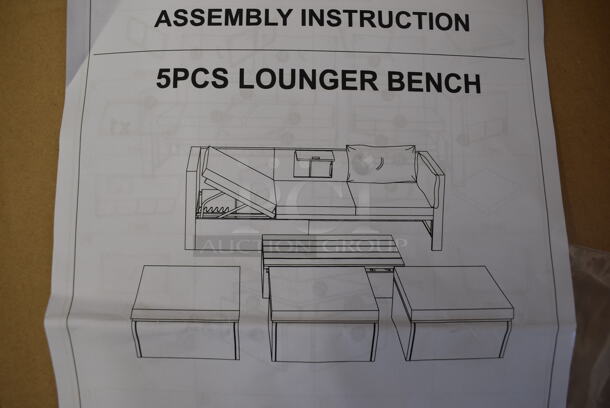 BRAND NEW SCRATCH AND DENT! WF281055AAA 5 Piece Lounger Bench - Image 7 of 7