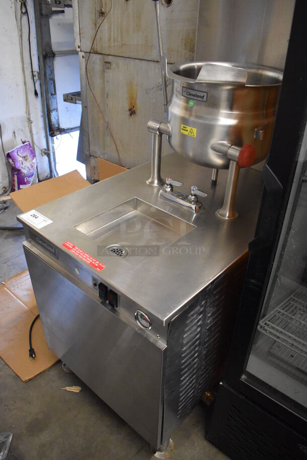 2011 Cleveland 24GMK6200 Stainless Steel Commercial Natural Gas Powered Steam Kettle Station w/ KDT-6-T 6 Gallon Tilting Kettle. 24x38x62.5 - Image 6 of 8