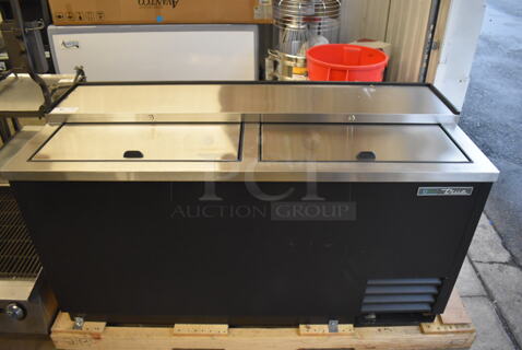 BRAND NEW! 2019 True TD-65-24-HC Stainless Steel Commercial Bottled Back Bar Cooler w/ 2 Sliding Lids. 115 Volts, 1 Phase. 64.5x27x33.5. Tested and Working!