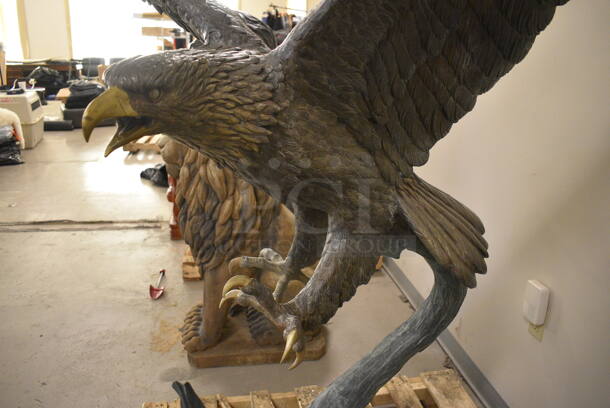 BEAUTIFUL Cast Bronze Eagle on Branch Statue - Image 7 of 10