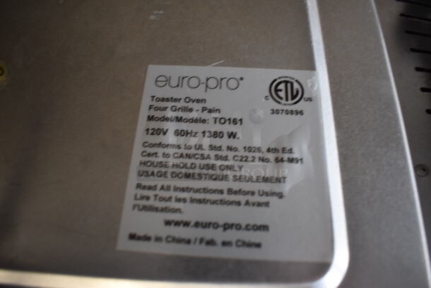 Euro Pro TO161 Metal Countertop Microwave Oven. 120 Volts, 1 Phase. 18x15x10 - Image 6 of 6