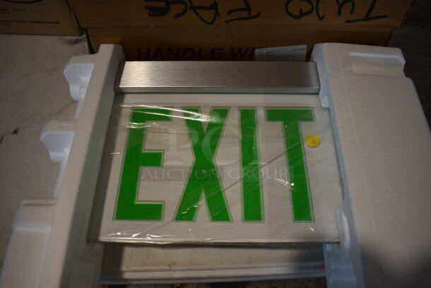 6 Various BRAND NEW IN BOX! Exit Signs. Includes 12x2x10. 6 Times Your Bid! 