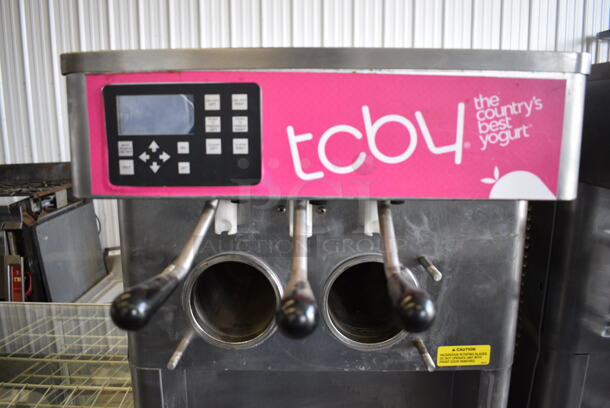2014 Stoelting Model F231-309I2-AD1 Stainless Steel Commercial Floor Style Air Cooled 2 Flavor w/ Twist Soft Serve Ice Cream Machine on Commercial Casters. 208-240 Volts, 3 Phase.  - Image 4 of 6