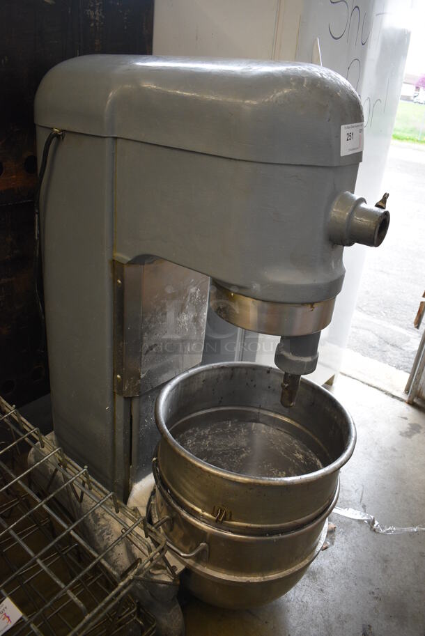 Hobart Model H-600 Metal Commercial Floor Style 60 Quart Planetary Mixer w/ Metal Mixing Bowl and Bowl Collar. 208 Volts, 3 Phase. 25x38x56  - Image 6 of 7
