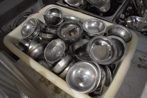 ALL ONE MONEY! Lot of Metal Footed Bowls in Poly Bin. 4x4x1.5 - Image 3 of 5