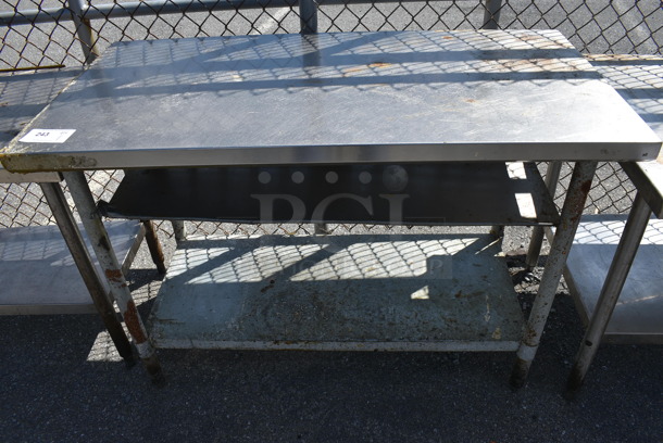 Stainless Steel Table w/ Metal Under Shelf. 48x24x34.5