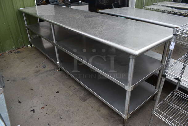 Stainless Steel Commercial Table w/ 2 Under Shelves. 120x30x36