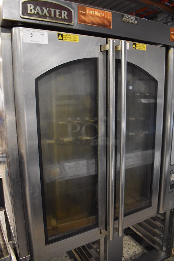 Baxter OV310E Stainless Steel Commercial Floor Style Electric Powered Mini Rotating Rack Oven w/ Pan Rack on Commercial Casters. 208 Volts, 3 Phase. 48x36x75 - Image 2 of 11