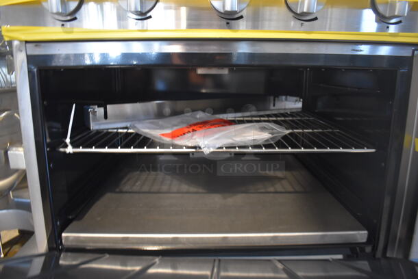 BRAND NEW SCRATCH AND DENT! Imperial IR-6-E Stainless Steel Commercial Electric Powered 6 Burner Hot Plate Range w/ Oven, Over Shelf and Back Splash. 240 Volts, 1 Phase. 36x31x55 - Image 7 of 11