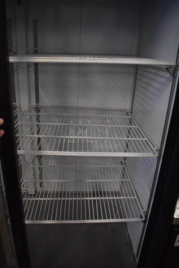 Avantco 178GDS47 Metal Commercial 2 Door Reach In Cooler Merchandiser w/ Poly Coated Racks on Commercial Casters. 115 Volts, 1 Phase. 54x34x84. Tested and Working! - Image 3 of 5