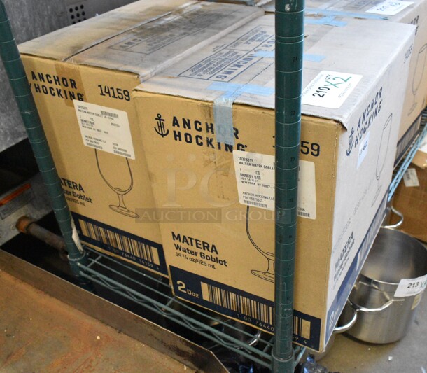 2 Boxes of 24 BRAND NEW SCRATCH AND DENT! Anchor 14159 14 1/2 oz Matera Water Goblet Glass. 2 Times Your Bid!   - Image 2 of 4