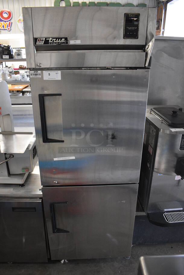 True Model TA1F-2HS Stainless Steel Commercial 2 Half Size Door Reach In Freezer on Commercial Casters. 115 Volts, 1 Phase. 29x35x82. Tested and Powers On But Does Not Get Cold