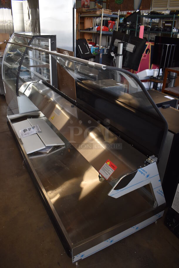 BRAND NEW SCRATCH AND DENT! 2022 Alto Shaam ED2-96 Stainless Steel Commercial Countertop Heated Display Case with Curved Glass. See Pictures for Broken Glass Panel. 120/208-240 Volts, 1 Phase. - Image 3 of 11