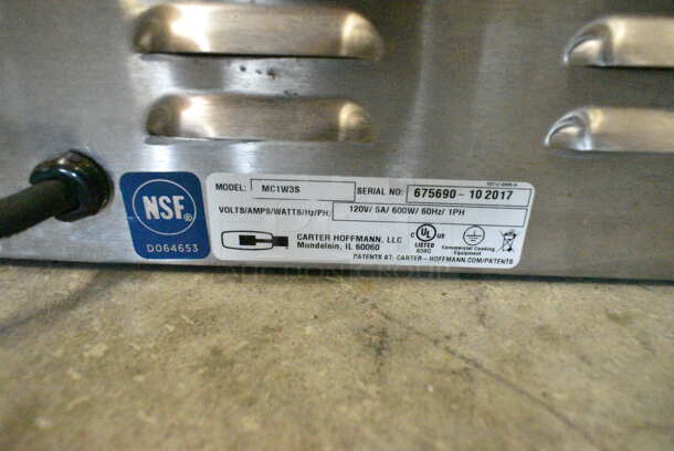 Carter Hoffmann MC1W3S Stainless Steel Commercial Countertop Dedicated Holding Bin. 120 Volts, 1 Phase. Tested and Working! - Image 5 of 5