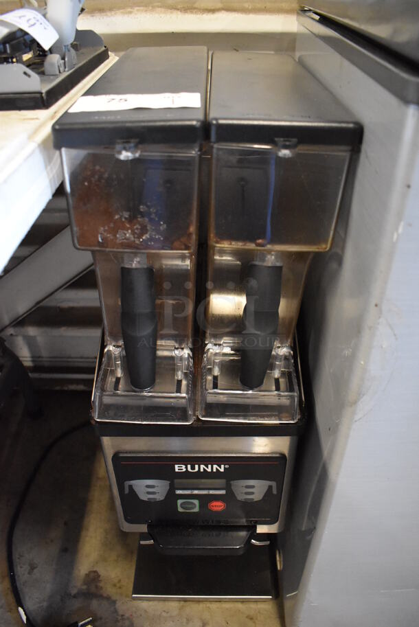 2017 Bunn MHG Stainless Steel Commercial Countertop 2 Hopper Coffee Grinder. 120 Volts, 1 Phase. 9.5x17x30. Tested and Working!