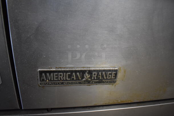 American Range Stainless Steel Commercial Natural Gas Powered 4 Burner Range w/ Flat Top, Oven, Convection Oven, Over Shelf and Back Splash on Commercial Casters. 72x33x57 - Image 10 of 11