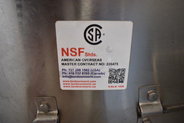 BRAND NEW SCRATCH AND DENT! Stainless Steel Commercial Natural Gas Powered Floor Style Tandoor Tandoori Oven on Commercial Casters.  - Image 10 of 10