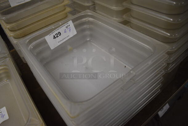 ALL ONE MONEY! Lot of 7 Poly Clear 1/2 Size Drop In Bins. 1/2x4 - Image 2 of 3