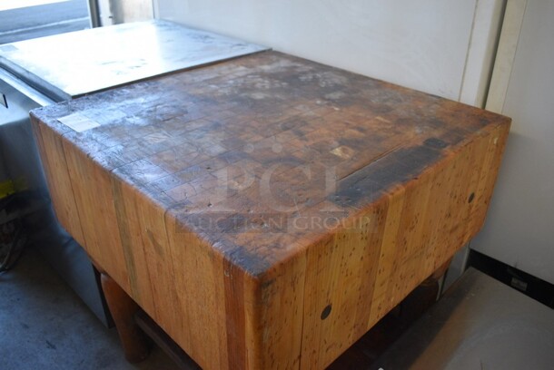 Commercial Butcher Block Table. 30x30x32. - Image 3 of 4