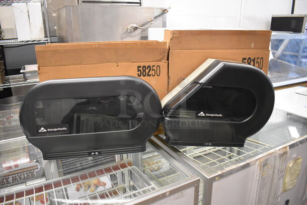 2 Various BRAND NEW IN BOX! Poly Wall Mount Toilet Paper Dispensers; Rollsavr Vista Junior 58250 and Rollsavr Vista 58150. Includes 19x5x11, 16x6x12. 2 Times Your Bid! - Image 1 of 12