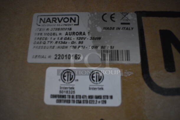 BRAND NEW IN BOX! Narvon Model AURORA 1 Metal Commercial Countertop Single Hopper Slushie Machine. Hopper Has 1.6 Gallon Capacity. 120 Volts, 1 Phase. Tested and Working! - Image 7 of 7