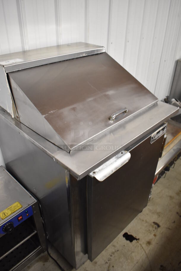 2012 Leader LM27 S/C Stainless Steel Commercial Sandwich Salad Prep Table Bain Marie Mega Top on Commercial Casters. 115 Volts, 1 Phase. 27x27x46. Tested and Powers On But Does Not Get Cold - Image 2 of 7
