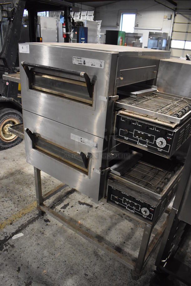 2 Lincoln Impinger 1132 Stainless Steel Commercial Electric Powered Conveyor Pizza Oven on Commercial Casters. 120/208 Volts, 3 Phase. 60x37x60. 2 Times Your Bid! - Image 5 of 9
