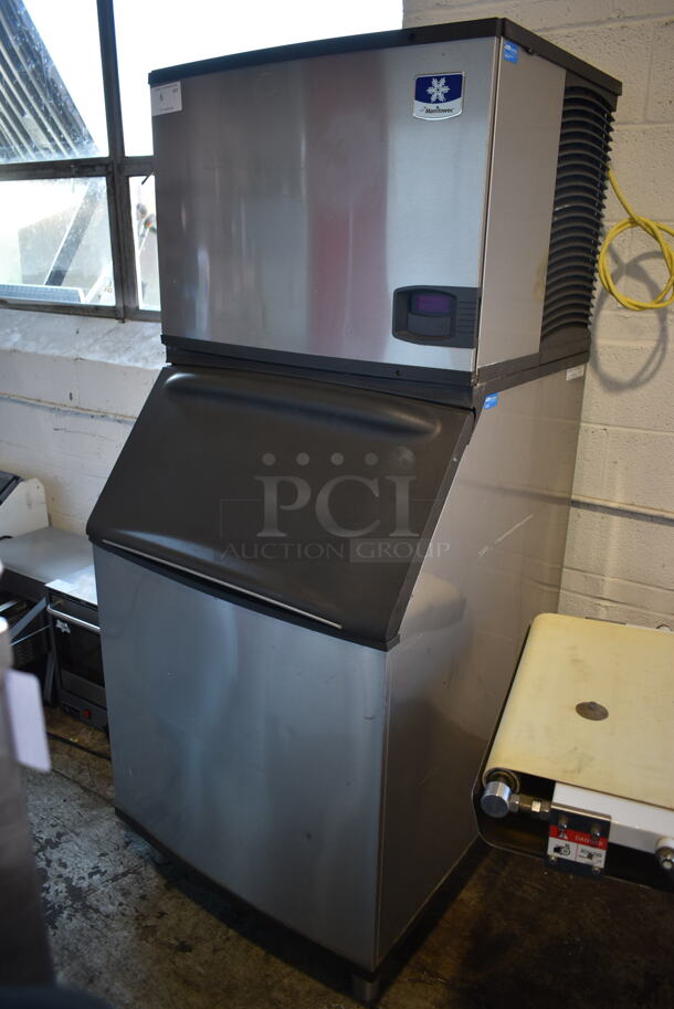 2011 Manitowoc ID0602A-261 Stainless Steel Commercial Ice Machine Head on Manitowoc B570 Commercial Ice Bin. 208-230 Volts, 1 Phase. 