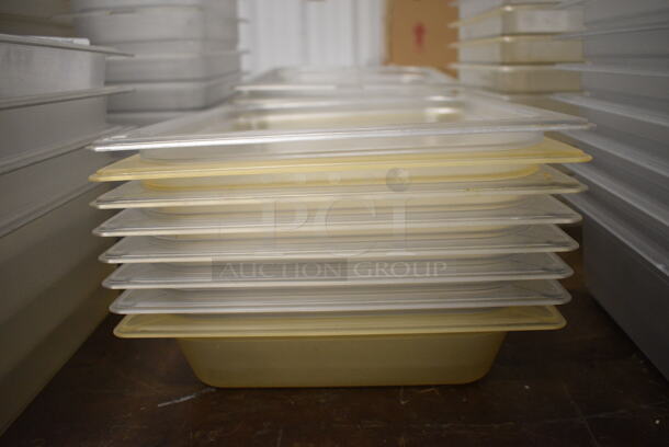 ALL ONE MONEY! Lot of 17 Poly Clear 1/2 Size Drop In Bins. 1/2x2 - Image 2 of 3