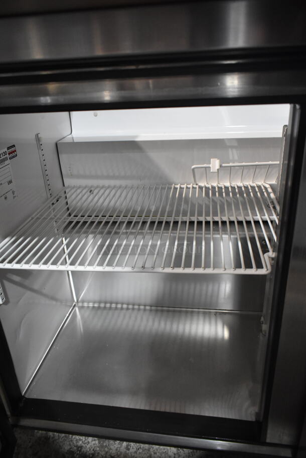 2014 True TSSU-72-18 Stainless Steel Commercial Sandwich Salad Prep Table Bain Marie Mega Top on Commercial Casters. 115 Volts, 1 Phase.  Tested and Powers On But Does Not Get Cold - Image 5 of 7