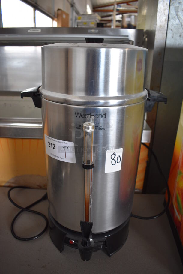 WestBend Metal Countertop Hot Beverage Urn. 15x15x24