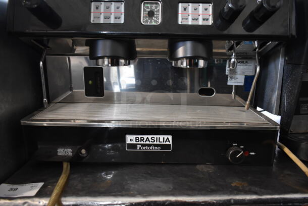 Brasilia Portofino 2GR Stainless Steel Commercial Countertop 2 Group Espresso Machine w/ 2 Steam Wands. 220 Volts.  - Image 4 of 7