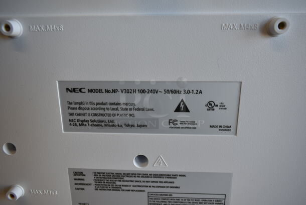 NEC NP-V302H Projector. 100-240 Volts, 1 Phase.  - Image 7 of 7